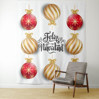 Tenture Boules de décoration de Noël en arrière-plan joyeu