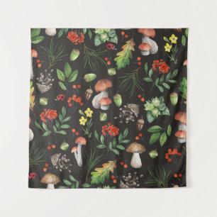 Tenture Bounty de la forêt : Aquarelle Motif de champignon