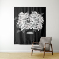 Bouquet de roses de crânes noir et blanc