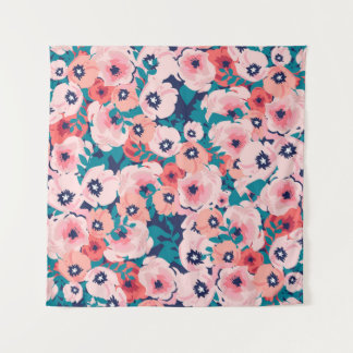 Tenture Bouquet floral aquarelle : pivoines Vintages.