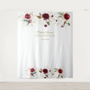 Tenture Bourgogne Gold Floral Graduation Photo Booth Prop