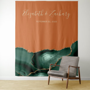 Tenture Bouteille photo Emerald Green Gold Agate Rust Mari