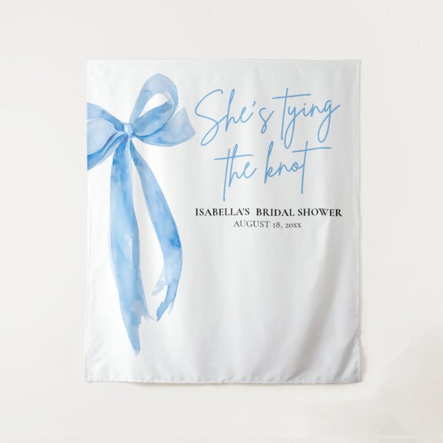 Tenture Bow She's Tying the Knot Fête des mariées Backdrop (Devant)