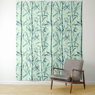 Tenture Branches, blanc, vert, leaves, bamboo
