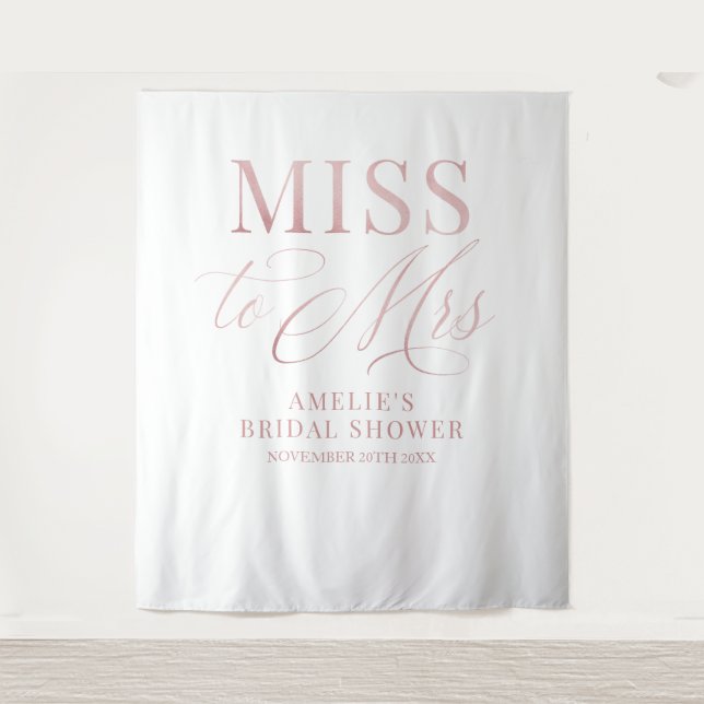 Tenture Bridal shower elegant rose gold backdrop (Devant)
