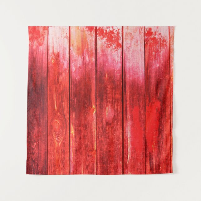 Tenture Bright red wood wall plank texture. Wood texture w (Devant)