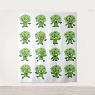 Tenture brocoli avec différentes émotions