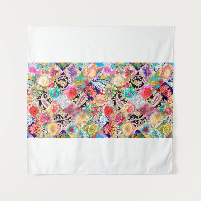 Tenture Broderie motif floral décolleté avec fleurs et (Devant)