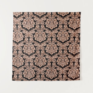Tenture Broderie roses rouges vintage motif sans soudure.