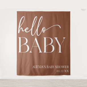 Tenture Brown Boho Bohemian Hello Baby shower bébé