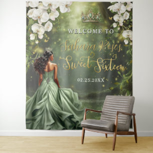 Tenture Brown Princess et Sage Green Robe Grenouille Douce