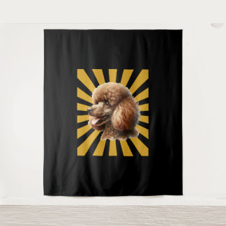 Tenture Brown Standard Poodle Retro Sunburst