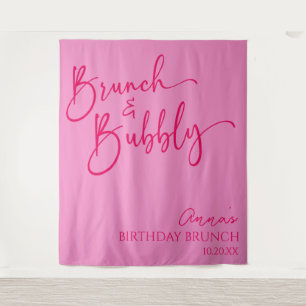 Tenture Brunch rose chaud et fête de brunch d'anniversaire