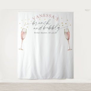 Tenture Brunch simple et bubbly nuptiale fond de douche