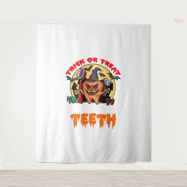 Tenture Brush Your Teeth Funny Dental Hygiène Pun (Devant)