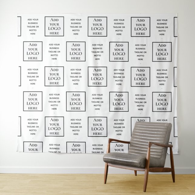 Tenture BUSINESS LOGO SUR MESURE simple - Arrière-plan (En situation (horizontale))