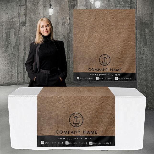 Tenture Business Table Runner Banner Linen Logo Social  (Business Table Runner Banner Linen Logo Social Tapestry)