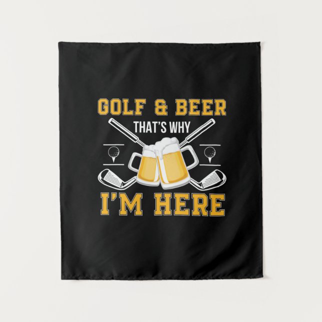 Tenture Buveur de bière Golf et bière Anniversaire (Devant)