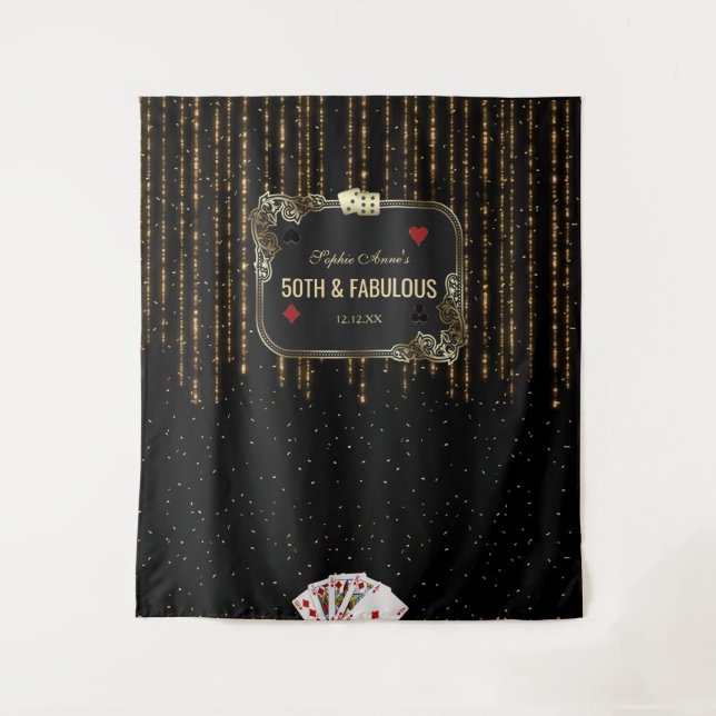 Tenture Cabine de Photographie Anniversaire 50 ans Gold Ca (Devant)