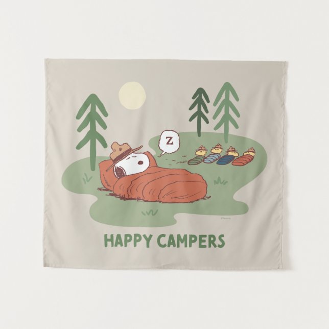 Tenture cacahuètes | Campeurs de couchage Snoopy & Woodsto (Devant (Horizontal))