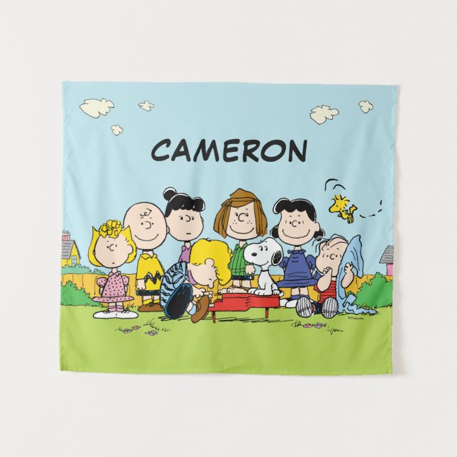 Tenture cacahuètes | Charlie Brown et Gang | Ajouter Votre (Devant (Horizontal))