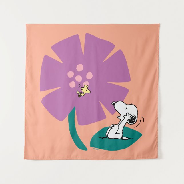 Tenture cacahuètes | Illustration de la nature Fleur pourp (Devant)