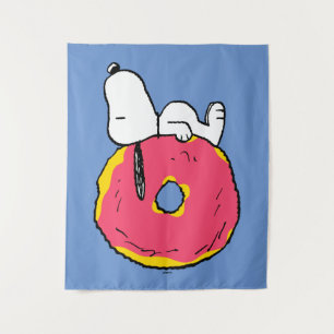Tenture cacahuètes   Snoopy Donut rose