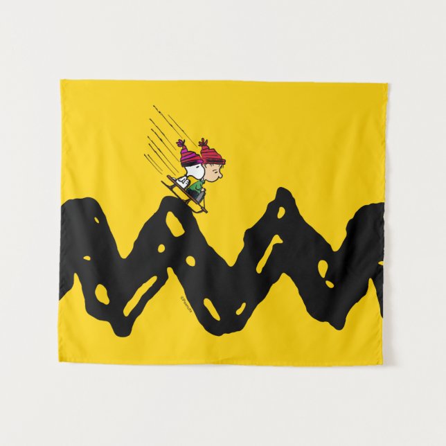 Tenture cacahuètes | Snoopy & Linus Sled Ride (Devant (Horizontal))