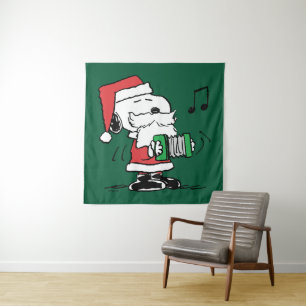 Tenture cacahuètes   Snoopy Santa Claus Accordian