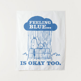 Tenture cacahuètes Snoopy Sentiment Bleu Est OK Aussi