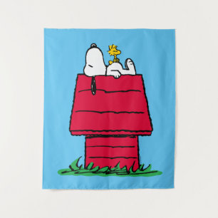 Tenture cacahuètes   Snoopy & Woodstock Doghouse