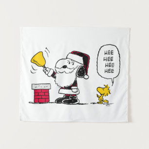 Tenture cacahuètes   Snoopy & Woodstock Père Noël Bell Rin