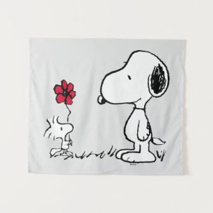 Tenture cacahuètes Snoopy & Woodstock Rouge & Noir