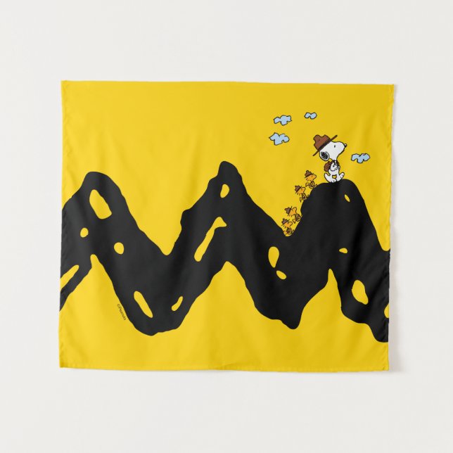 Tenture cacahuètes | Snoopy & Woodstock Scout Troop Hippiq (Devant (Horizontal))