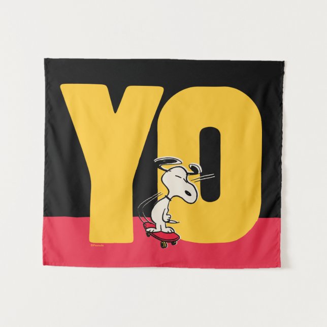Tenture cacahuètes | Snoopy YO Skateboard (Devant (Horizontal))