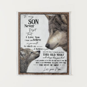 Tenture Cadeau à mon fils, maman et fils, lettre d'amour à