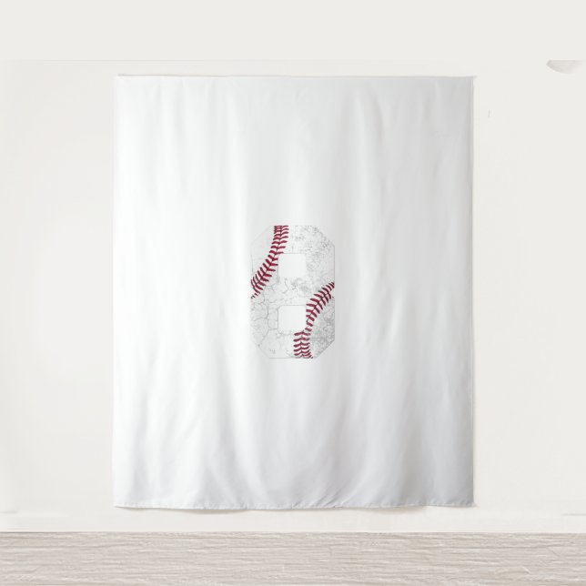 Tenture Cadeau de baseball pour 8 ans 8ème anniversaire 20 (Devant)