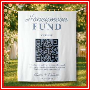 Tenture Cadeau de Lune de Miel   Mariage Dusty Blue Code Q