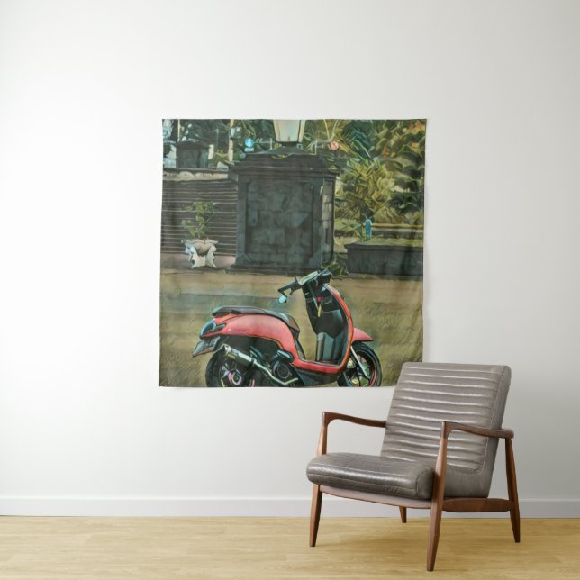 Tenture cadeaux de moto pour lui (En situation)