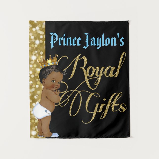 Tenture Cadeaux royaux de prince africain Paillettes dorée (Devant)