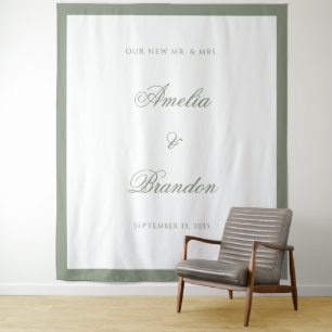 Tenture Cadre de Mariage de bordure vert de la zone classi