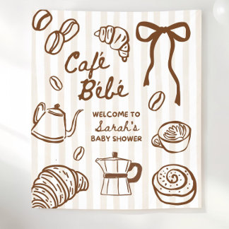 Tenture Cafe Bebe Fête Prénatale Enfant Thème Café Décor,