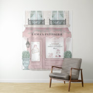 Tenture Cafe Boulangerie Patisserie Fond Rose