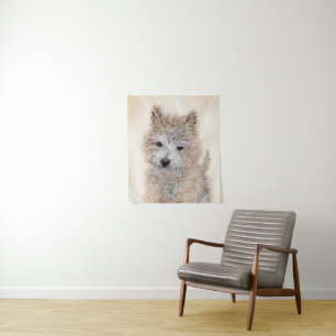 Tenture Cairn Terrier Peinture Chiot - Art Chien original