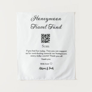 Tenture Caisse de lune de miel scannez le code QR ajouter 