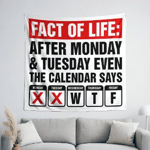 Tenture Calendrier Fact of Life dit WTF Humour