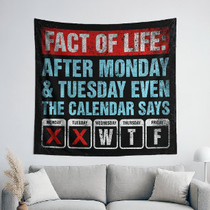 Tenture Calendrier Fact of Life dit WTF Humour