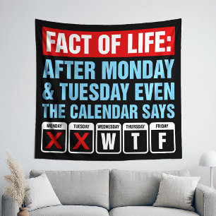 Tenture Calendrier Fact of Life dit WTF Humour