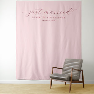 Tenture Calligraphie Élégante Rose Mariée