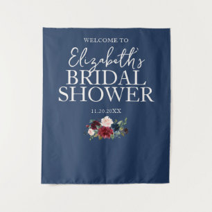 Tenture Calligraphie florale bordeaux Accueil Enterrement